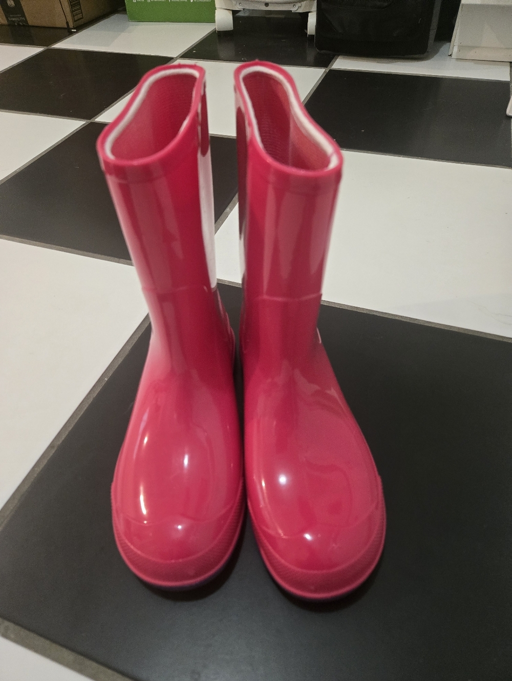 Bright Pink Kids Rain Boots